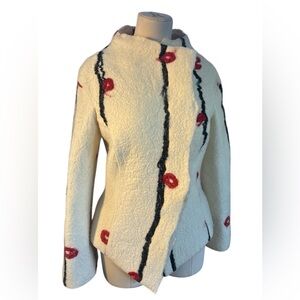 Anett Rostel Avant Garde abstract virgin wool jacket